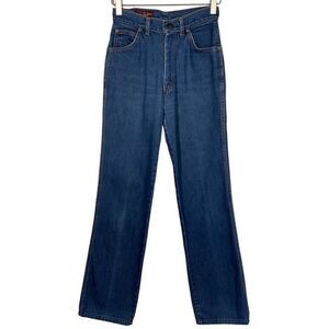 Landlubber Vintage 1970’s Blue Straight Leg Custom Hem Denim Jeans